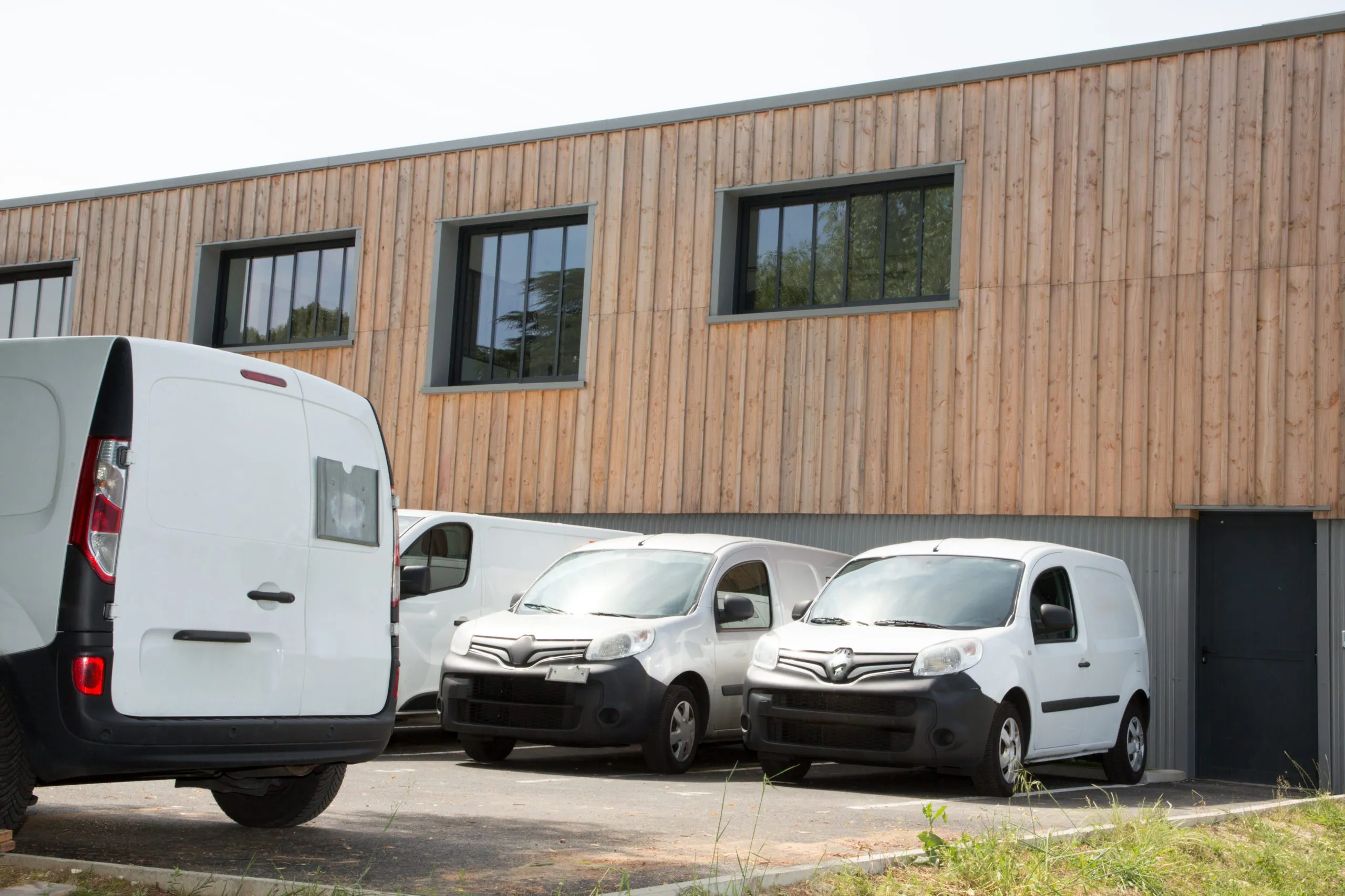 Row of delivery vans