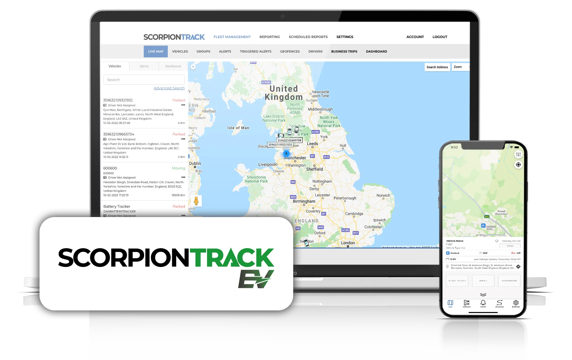 ScorpionTrack EV live map