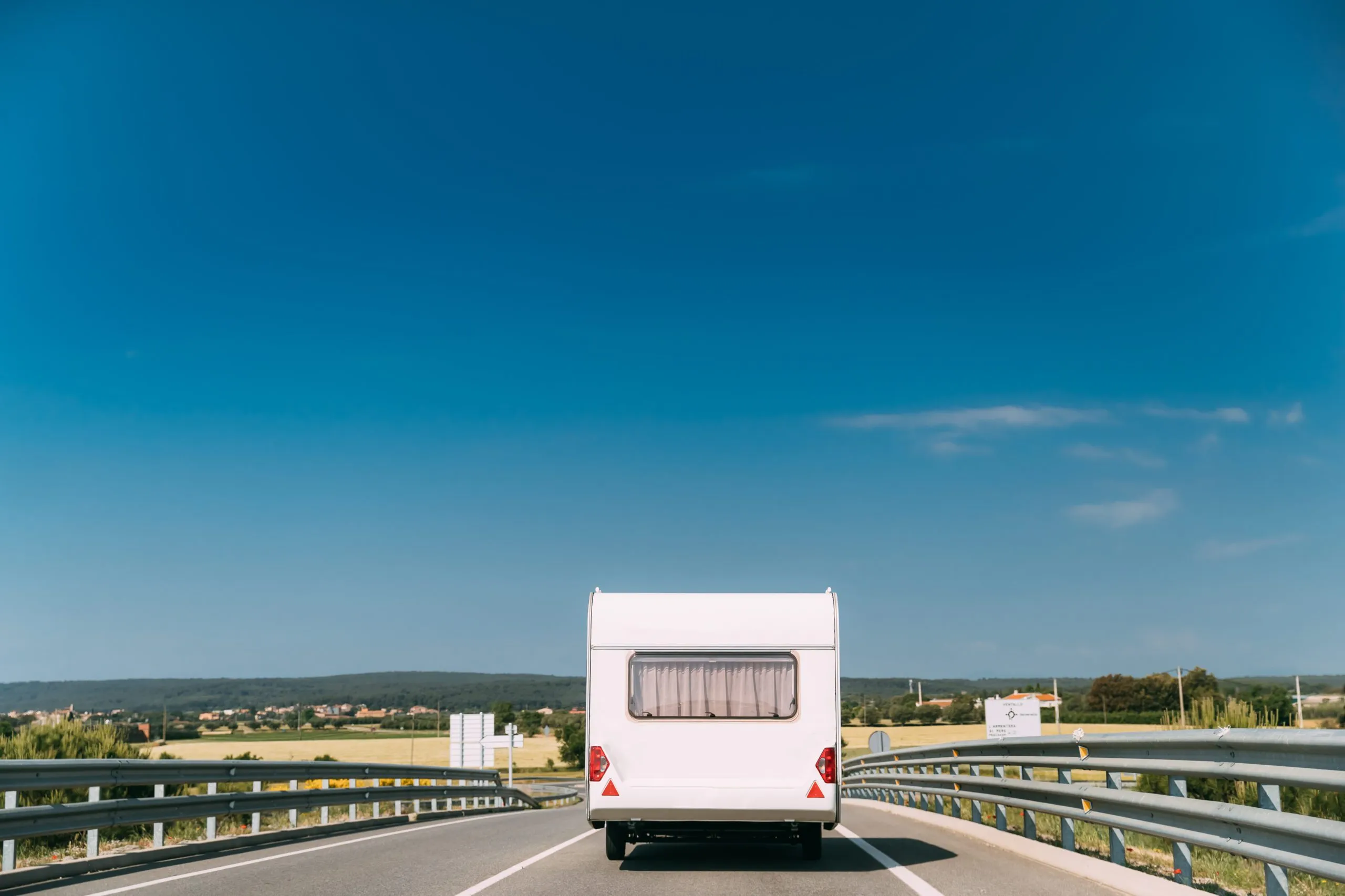 White motorhome on a motorway